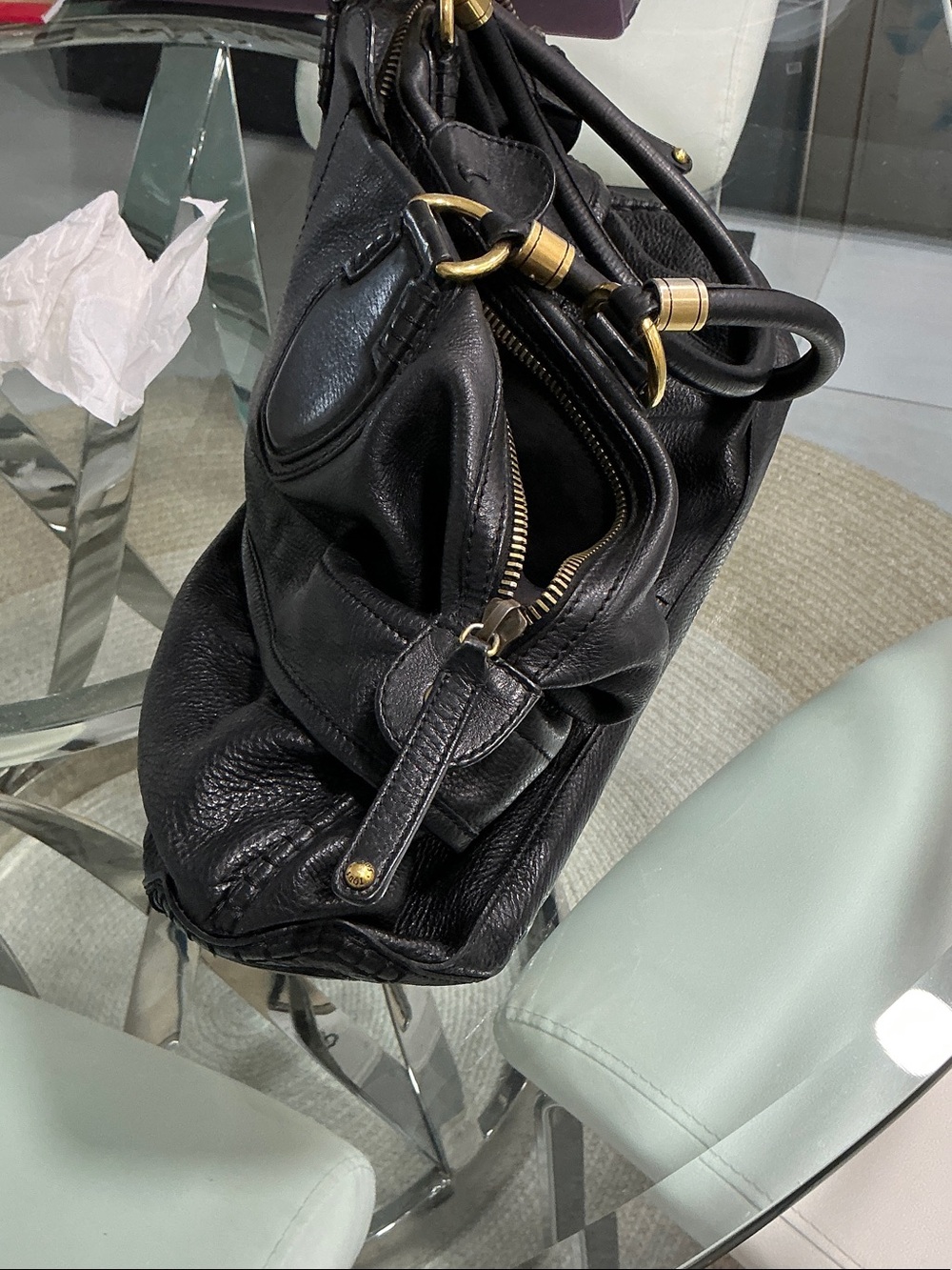 Tod's Black Leather Shoulder Bag with Gold-Tone Hardware - Picture 6 of 9